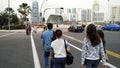 People crossing road