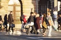 People crossing a street Royalty Free Stock Photo