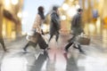 People crossing street on rainy day Royalty Free Stock Photo