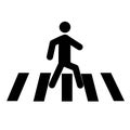 People crosswalk icon on white background. flat style. Pedestrian crossing sign. zebra crossing symbol Royalty Free Stock Photo