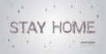 People crowd forming stay home lettering text coronavirus pandemic covid-19 quarantine concept Royalty Free Stock Photo