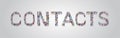 People crowd gathering in shape of contacts word different occupation employees mix race workers group standing together