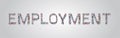 People crowd gathering in shape of employment word different occupation employees mix race workers group standing