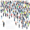 Isometric People crowd. Royalty Free Stock Photo