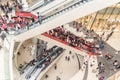 People Crowd Rush In Shopping Luxury Mall Interior Stairs