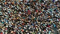 People crowd texture background. Top view from drone Royalty Free Stock Photo