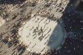 People crowd walking on around city square view from the top Royalty Free Stock Photo