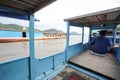 People cruising on a boat in river Mekong