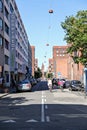 People cycling on a Adelgade street,Copenhagen, Denmark. On a le