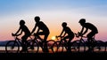 People cycling at beach