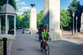 People cycling on a cycle highway