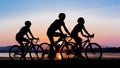 People cycling on mountain