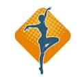 Silhouette of a female ballet dancer in action pose. Royalty Free Stock Photo