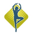 Silhouette of a female ballet dancer in action pose. Royalty Free Stock Photo