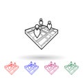 People on 3d map multi color icon. Simple thin line, outline vector of navigation icons for ui and ux, website or mobile Royalty Free Stock Photo