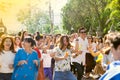 People dance on the day of the festival. Royalty Free Stock Photo