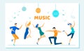 People Dance on Disco Party, Music Rhythm, Leisure Royalty Free Stock Photo