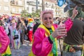 People dance festively at the carnival of Viareggio, Tuscany, Italy