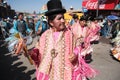 People dance and play music at carnival in Bolivia