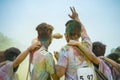 People dancing at an color run event Royalty Free Stock Photo