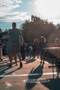 Frederik Meijer Gardens - Grand Rapids, MI, USA - August 13th 2019:  People dancing at a concert at the Frederik Meijer Gardens Royalty Free Stock Photo