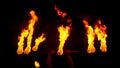 People dancing with fire balls during the kandy perehera in , Sri Lanka