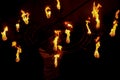 People dancing with fire balls during the kandy perehera in , Sri Lanka Royalty Free Stock Photo