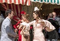 People dancing sevillanas in FÃÂ©ria de Avril in Sevilla Royalty Free Stock Photo