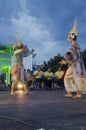 People dancing supreme thai mask or Khon dance drama thai style