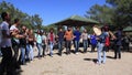 People dancing Turkish traditional dance halay