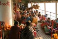 People on the deck of a passenger ship on the river Ayeyarwady o Royalty Free Stock Photo