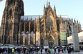 People demonstrating for Armenia near Cologne Cathedral, Germany, october 2020