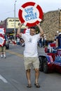 People demonstrating in a parade - Save the Middle Class