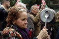 People at a demonstration in behalf of public pensions 30 Royalty Free Stock Photo