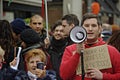 People at a demonstration in behalf of public pensions 39 Royalty Free Stock Photo