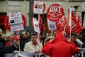 People at a demonstration in behalf of public pensions 118 Royalty Free Stock Photo