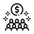 People desire to have money icon vector outline illustration