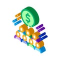 People desire to have money isometric icon vector illustration