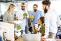 People developing a new food product in the office Royalty Free Stock Photo