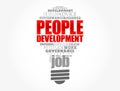 People Development light bulb word cloud collage, business concept background