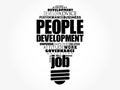 People Development light bulb word cloud collage, business concept Royalty Free Stock Photo