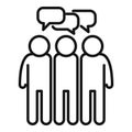 People dialog icon outline vector. Business dialog