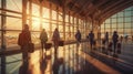 people from different ethnic origin pulling handluggage, , airport terminal, travel theme, international airport