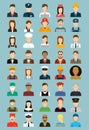People of different occupations. Professions icons set. Flat design. Vector Royalty Free Stock Photo