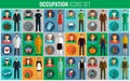 People of different occupations. Professions icons set. Flat design. Vector Royalty Free Stock Photo