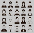 People of different occupations. Professions icons set. Flat design. Vector Royalty Free Stock Photo