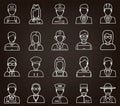 People of different occupations. Professions icons set. Flat design. Vector Royalty Free Stock Photo