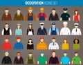 People of different occupations. Professions icons set. Flat design. Vector Royalty Free Stock Photo