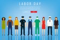 People of different occupations. Professions set. International Labor Day. Concept website template. Flat Vector Royalty Free Stock Photo