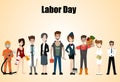 People of different occupations. Professions set. International Labor Day. Concept website template. Flat Vector illustration Royalty Free Stock Photo